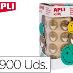 Figuras Apli Auto Adesivas Smile Ouro Cara Feliz Rolo de 900 Unidades