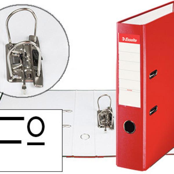 Aquivador de Alavanca Esselte Carton Forrado PVC Folio Lomo de 75mm c/ Rado Vermelho