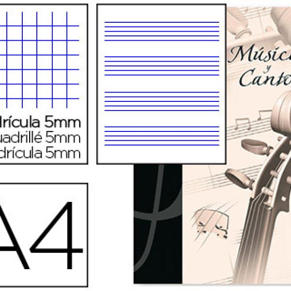 Bloco Musica e Canto Oxford A4 24F 90g Pentagrama 2mm + Quadri. 5 mm