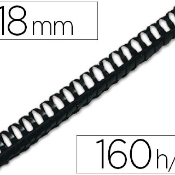 Lombada Q - Connect Plastica Redonda de 18 mm Branca Capacidadee 160 Folhas (50 Unidades)