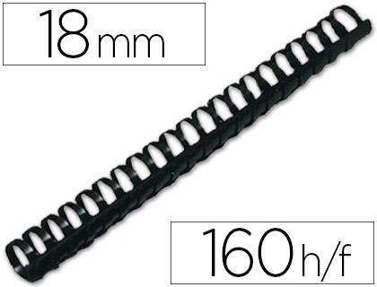 Lombada Q - Connect Plastica Redonda de 18 mm Branca Capacidadee 160 Folhas (50 Unidades)