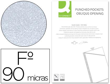 Bolsa Catalogo Q - Connect Corte Obliquo 290x195mm Cristal 4 Furos PVC 90 Microns (Caixa 100 Unidades)