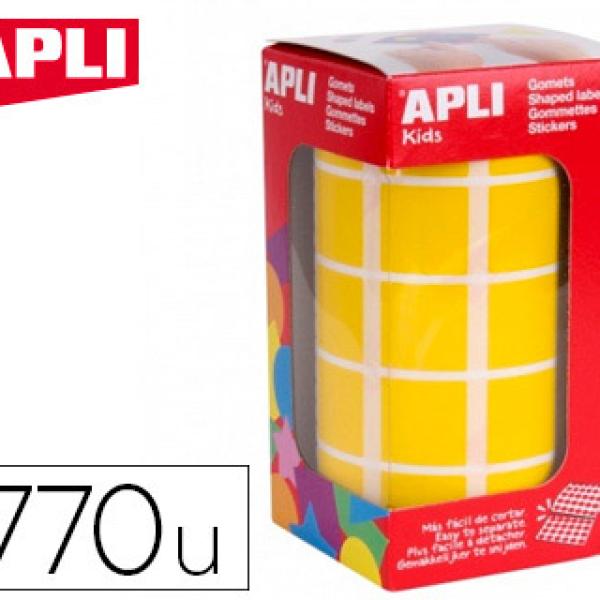 Etiquetas Autoadesivas Apli Quadrados 20X20 mm Amarelo (Rolo de 1770 Unidades)