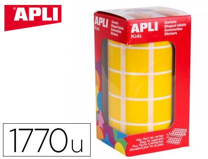 Etiquetas Autoadesivas Apli Quadrados 20X20 mm Amarelo (Rolo de 1770 Unidades)