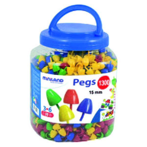Jogo Miniland Pegs Boiao de 1300 Peças de 15 mm