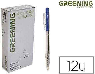 Esferográfica Greening Azul Retratil - GREENING