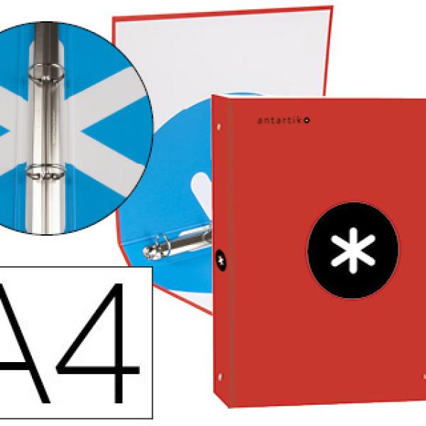 Capa Antartik A4 Forrada 4 Aneis 25 mm Redondos Cor Vermelho