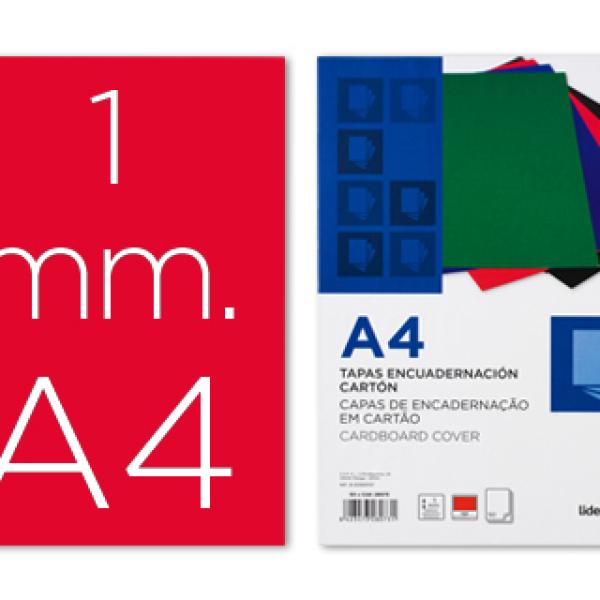 Capa de Encadernacao Cartão A4 1mm Vermelha (50 Unidades)
