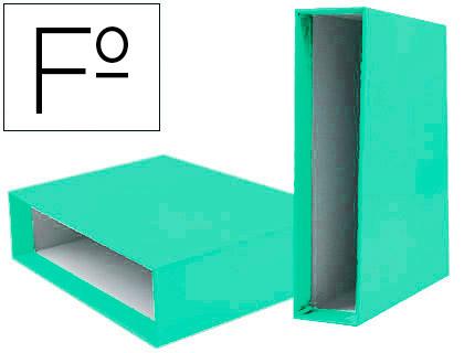 Caixa p/ Pasta de Arquivo de Alavanca em Cartão Folio Documenta Lombada 75mm Verde Claro