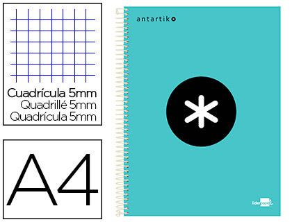 Caderno Espiral A4 Micro Antartik Capa Forrada 120F 100g Quadricula Menta