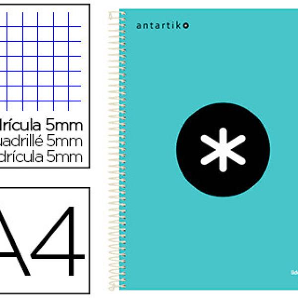 Caderno Espiral A4 Micro Antartik Capa Forrada 120F 100g Quadricula Menta