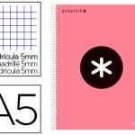 Caderno Espiral A5 Micro Antartik Capa Forrada 120F 100g Quadricula 5 mm Coral