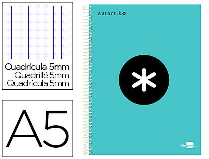 Caderno Espiral A5 Micro Antartik Capa Forrada 120F 100g Quadricula 5 mm Menta