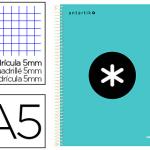 Caderno Espiral A5 Micro Antartik Capa Forrada 120F 100g Quadricula 5 mm Menta