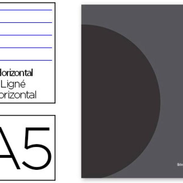 Caderno Escolar Agrafado 360 Capa Plastico A5 48F 90g/m2 Pautado c/ Margem Dupla Preto