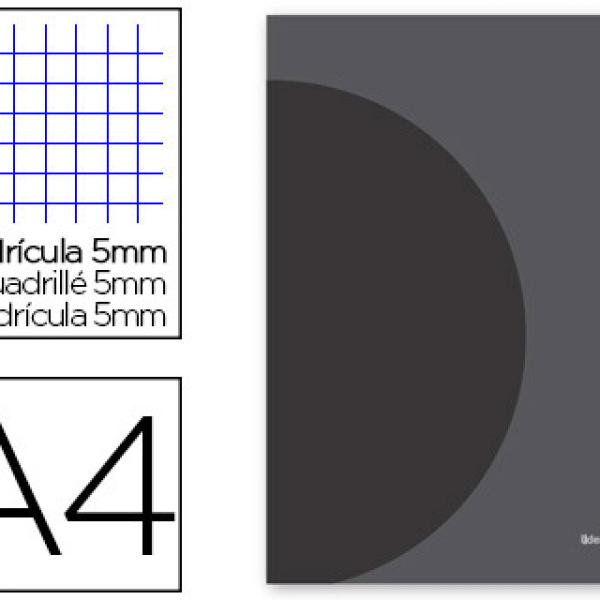 Caderno Escolar Agrafado 360 A4 48F 90g/m2 5mm c/Margem Dupla Capa Preta
