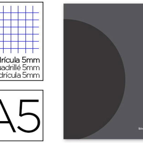 Caderno Escolar Agrafado 360 Capa Plastico A5 48F 90g/m2 c/ Margem Dupla Capa Preta