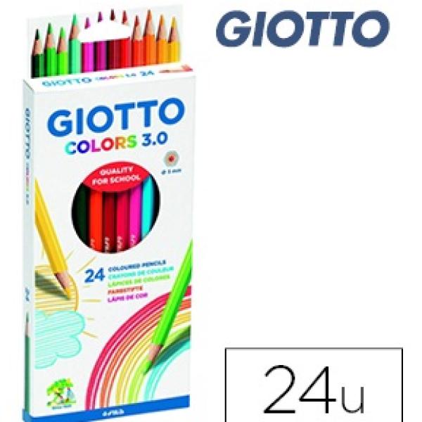 Lápis de Cores Giotto Colors 3.0 Caixa Cartão de 24 Lápis Cores Sortidas