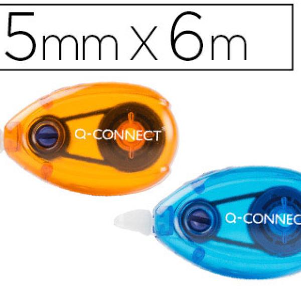Corretor Q - Connect Fita Branca 5 mm X 6 M - Blister Duas Unidades Laranja e Azul
