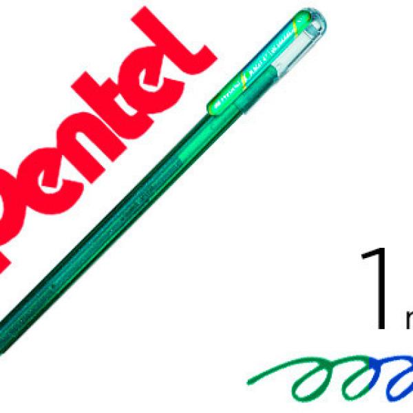 Roller Pentel K110 Dual Metallic Cor Verde e Azul Metalico