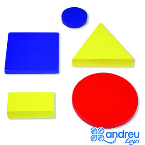 Jogo Andreutoys Figuras Geometricas Madeira 48 Peças 24,5X15X8 cm