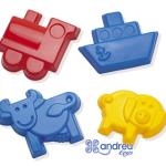 Jogo Dantoy Moldes Areia 4 Modelos 12 cm Caixa de 32 Unidades Sortidas