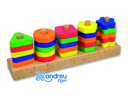 Jogo Andreutoys Manipulacao 25 Peças Geometricas + 12 Modelos Dupla Face 32,8X19,2X7,1 cm