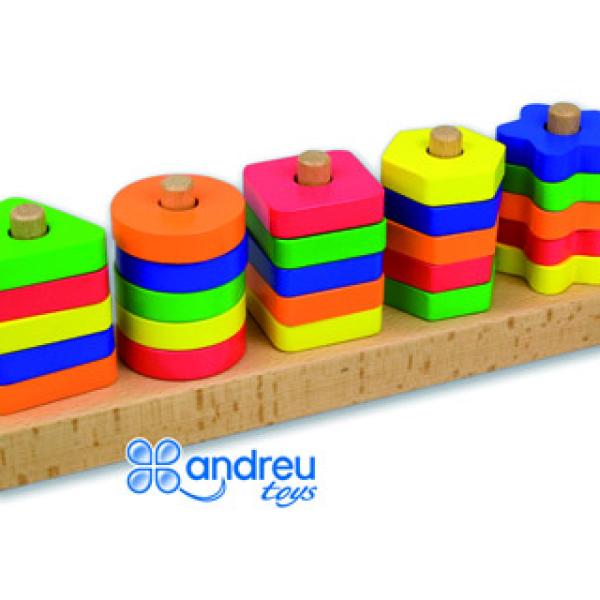 Jogo Andreutoys Manipulacao 25 Peças Geometricas + 12 Modelos Dupla Face 32,8X19,2X7,1 cm