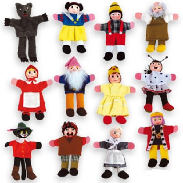 Jogo Andreutoys Marioneta de Mão Personagens Contos Infantis Sortidos 30cm Caixa de 12 Unidades