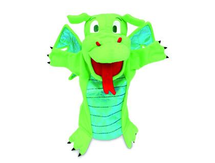 Marioneta Fiesta Crafts de Tela p/ Mão e Dedos Dragao Verde 17X33 cm