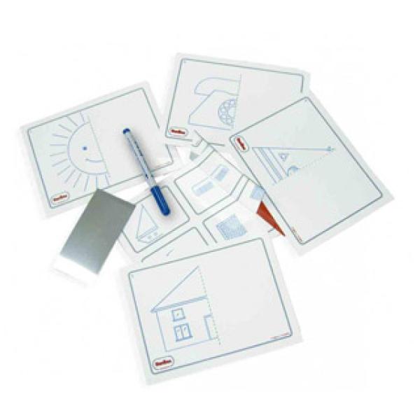 Jogo Cartoes Henbea Imagina e Completa Plastico Flexivel c/ Ilustracoes 21X15 cm