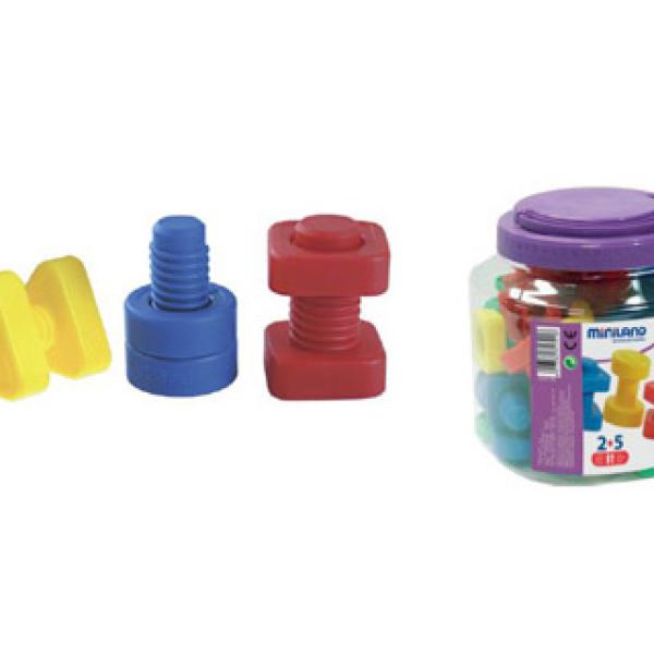 Jogo Miniland Porcas e Parafusos Plastico 48 Unidades