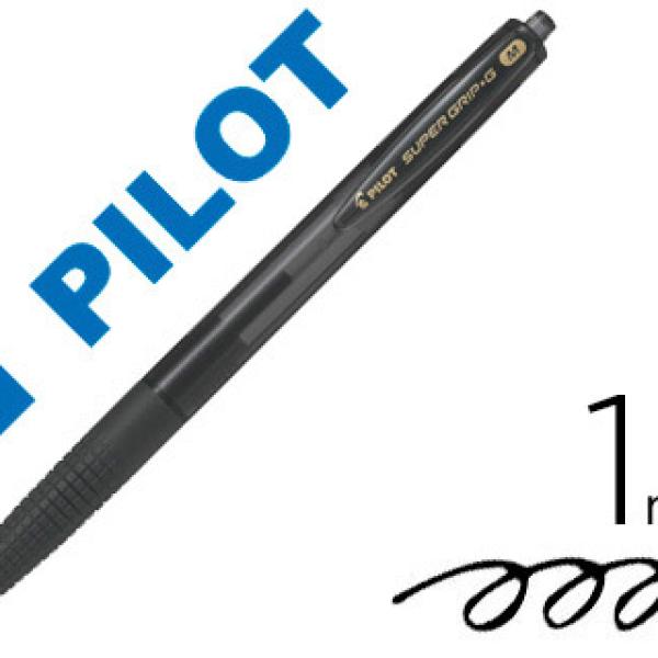 Caneta Pilot Supergrip G Preto Retratil Sujeicao de Borracha Tinta Base de Oleo