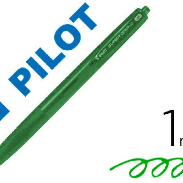 Caneta Pilot Supergrip G Verde Retratil Sujeicao de Borracha Tinta Base de Oleo