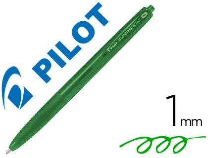Caneta Pilot Supergrip G Verde Retratil Sujeicao de Borracha Tinta Base de Oleo