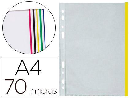 Bolsa Catalogo Q - Connect Din A4 70 Microns Pp Cristal c/ Borda Amarelo(10 Unidades)