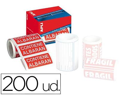 Etiquetas Apli Contiene Albaran 50X100 mm Rolo c/ 200 Unidades