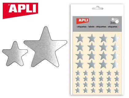 Etiquetas Apli Estrela Prata Bolsa c/ 3 Folhas
