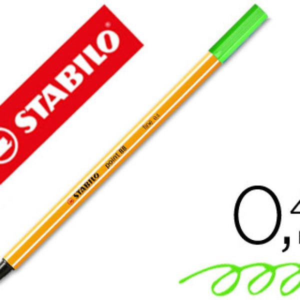 Marcador Stabilo Ponta de Fibra Point 88 Verde Neon 0,4 mm