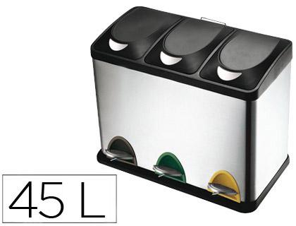 Cesto Q - Connect de Papeis Metalico Tampa Plastica 45 Litros 605X340X485mm
