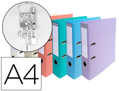 Pasta de Arquivo Exacompta de Alavanca Cartão Forrado PVC Din A4 Cores Pastel Sortidas Lombada 70mm