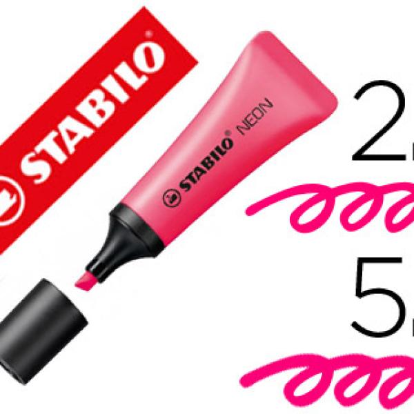 Marcador Stabilo Fluorescente 72 Rosa Neon