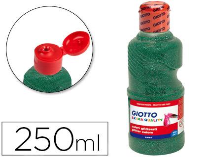 Guache Escolar Purpurina Glitter Giotto 250 ml Verde