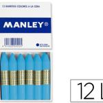 Lápis de Cera Manley Unicolor Celeste Claro N.41 Caixa de 12 Unidades