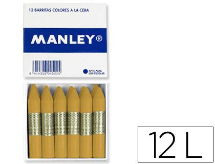 Lápis de Cera Manley Unicolor Ocre Madeira N.64 Caixa de 12 Unidades