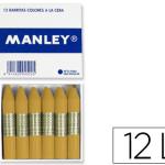 Lápis de Cera Manley Unicolor Ocre Madeira N.64 Caixa de 12 Unidades