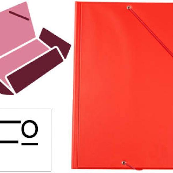 Pasta Elasticos Plastico Folio Aba Cor Vermelho