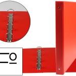 Pasta 4 Aneis 25mm Redondos Plastico Folio Cor Vermelho