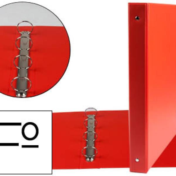 Pasta 4 Aneis 25mm Redondos Plastico Folio Cor Vermelho