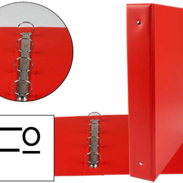 Pasta 4 Aneis 40mm Redondos Plastico Folio Cor Vermelho